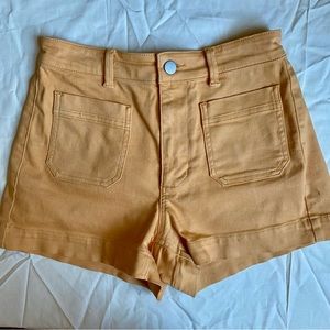 Everlane Orange Stretch Cotton Twill Shorts
